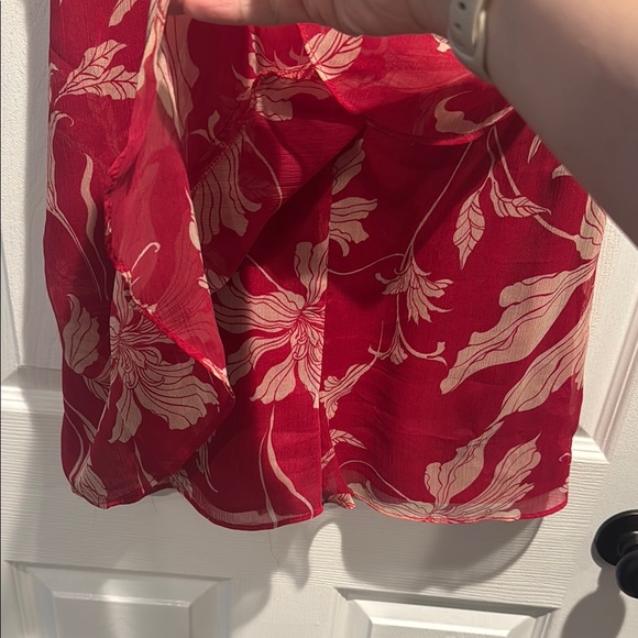 Express Red Sleeveless Camisole with V-Neck and Asymmetrical Wrap - Picture 5 of 5